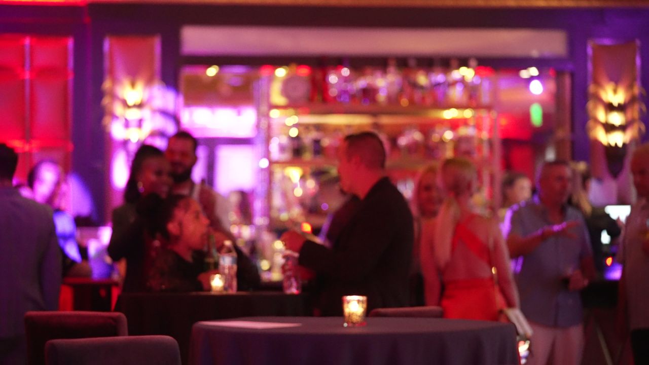 The Stirling Club bar packed with guests