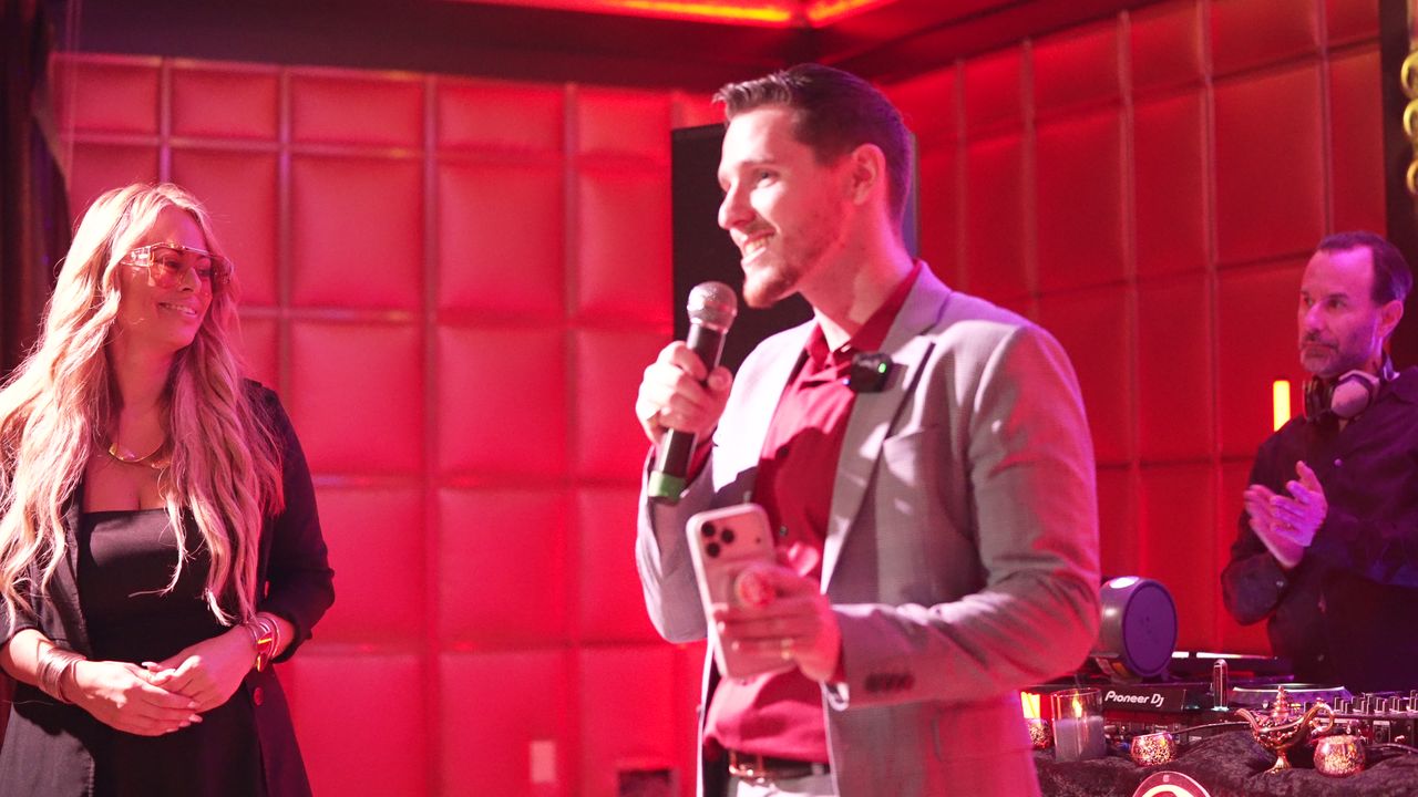 Maria Matarelli hands the night over to Justin Meyers
