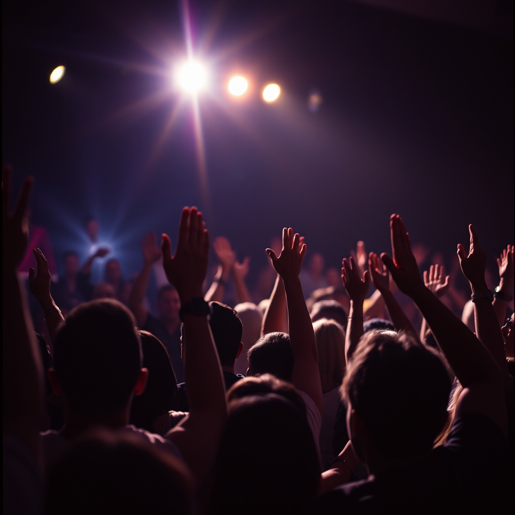 Audience reacting at a live taping